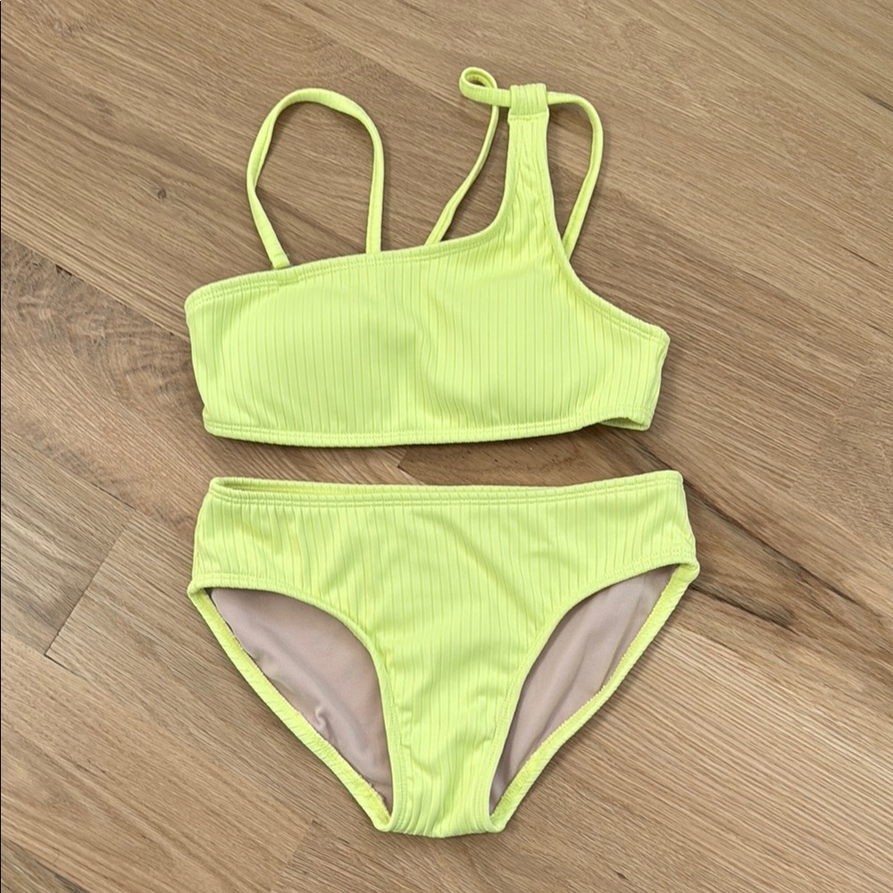 Target Green Bikini Sporty Crop Top High-Cut Brief